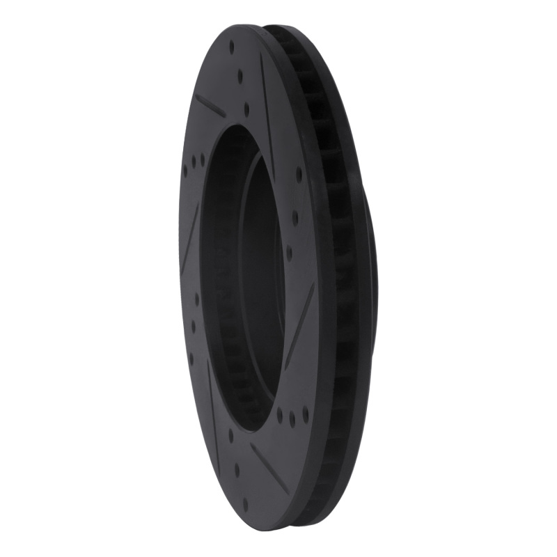 Lexus CT200H Brake Rotor (1) - Front Left - R1 Concepts - Drilled & Slotted - Black - `10-`17